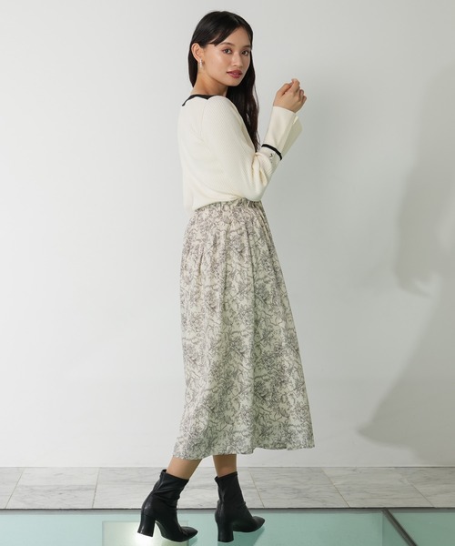 TRUDEA（トルディア） ロング スカート ウエストゴム花柄ロング