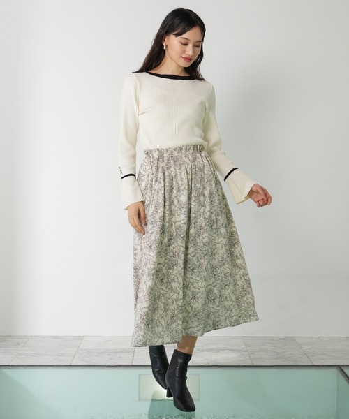 TRUDEA（トルディア） ロング スカート ウエストゴム花柄ロング