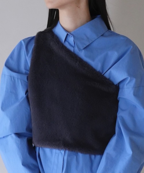 tシャツ 「ZOZO限定」ワンショルダー ファー ベスト ふわふわ レディース