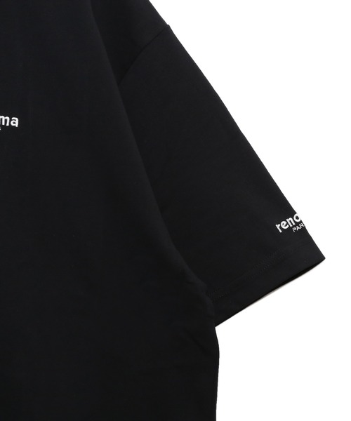renoma PARIS 黒 モックネックシャツ renoma PARIS tシャツ LOGO MOCK NECK T-SHIRT メンズ
