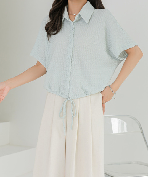 tシャツ ドロストショート丈プルオーバー レディース tiptop tシャツ Tシャツ 袖ドロストショート丈プルオーバー
