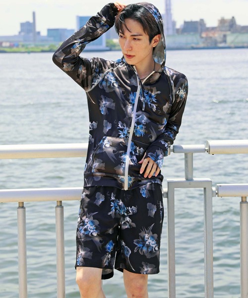 TopIsm ラッシュガード ジップアップパーカーとサーフパンツの