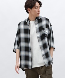 シャツ オンブレレーヨンチェックシャツ / 128516 メンズ｜ZOZOTOWN Yahoo!店