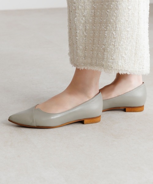 パンプス 「Made in Japan」アシンメトリーVカットフラットパンプス/641316の画像