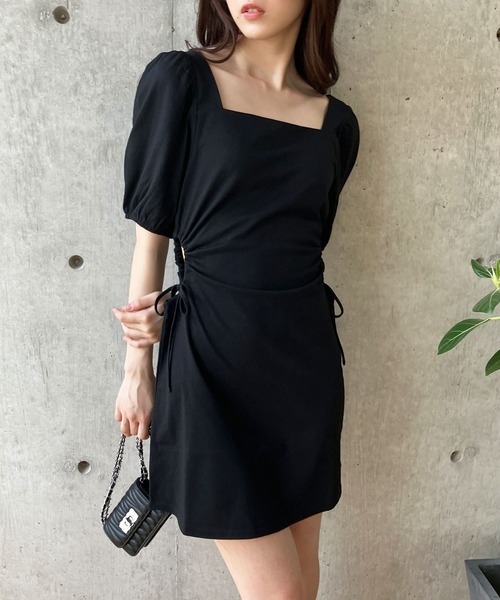 GLAMOROUS JANE ワンピース バルーン袖ウエストカットアウトミニ