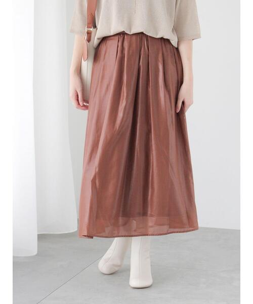 Te chichi TERRASSE ロング スカート ペーパー加工ギャザースカート