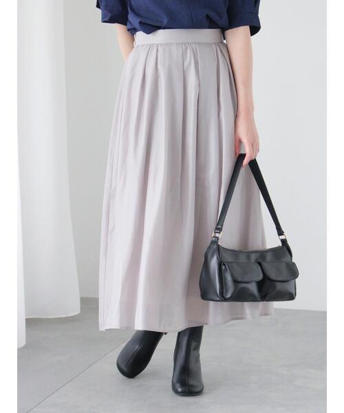 Te chichi TERRASSE ロング スカート ペーパー加工ギャザースカート