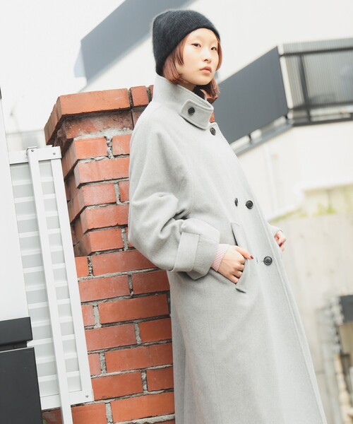 Ray BEAMS コート アウター スタンドカラー ダブル レディース 