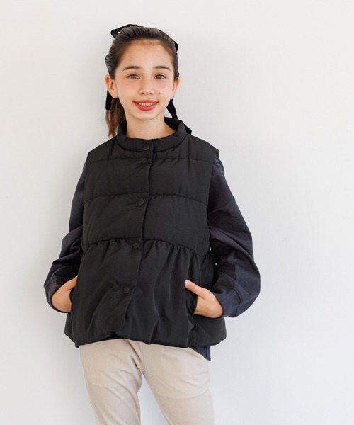 coca（コカ） ダウンベスト アウター キッズ 親子お揃いペプラム中綿
