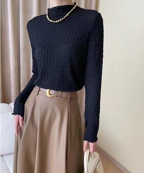 sakishimatokyo tシャツ 立体ぽこぽこハイネックトップス/TOPS