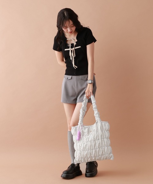 tiny tiny（ティニーティニー） トートバッグ ギャザー リボン トート