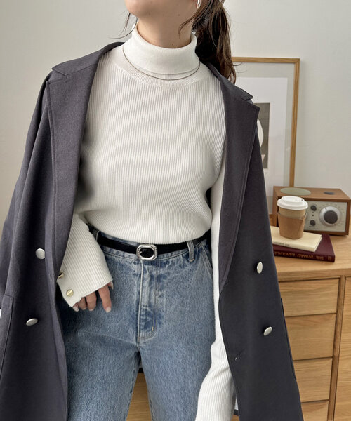 Discoat（ディスコート） ベルト ぷっくりバックル細レザーベルト