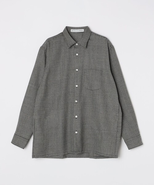 SHIPS シャツ BATEAUX DE SHIPS: ウール サキソニー レギュラーカラー