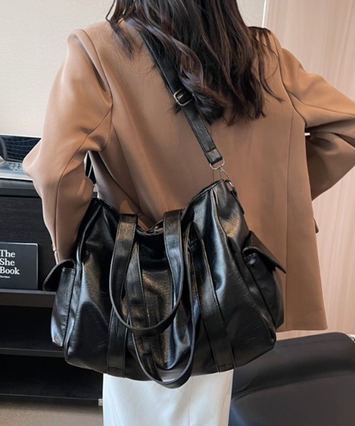 Luna Borsa ボストンバッグ チェック柄 大容量 美品 2way lilful ボストンバッグ 「大容量」マルチポケット 2WAY ボストン