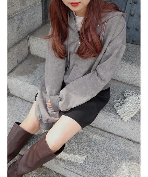 パーカー 「セットアップ着用可能」cozy damage hoodie レディース 