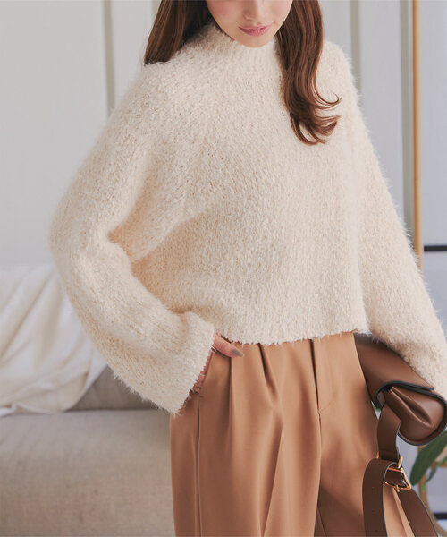 KOBE LETTUCE ニット セーター ポップコーンフェザーハイネックニット