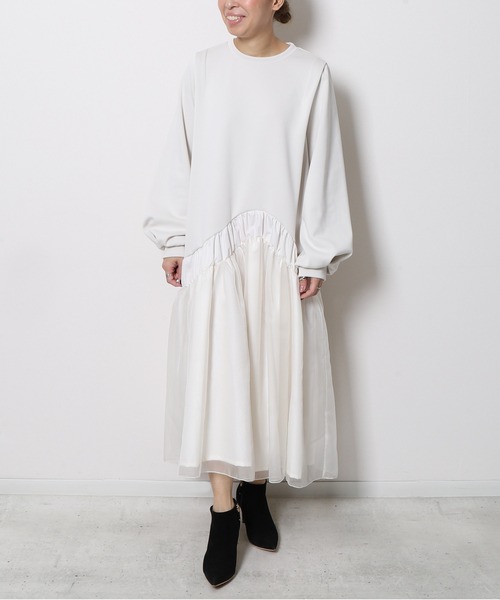 ワンピース Re. Verofonna ヴェロフォンナ Re.Verofonna ワンピース 七分袖 ミディ丈