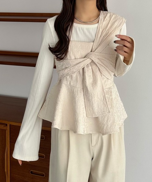 「callautia」 キャミソールブラウス LARGE ベージュ レディース callautia 「callautia」 キャミソールブラウス X-LARGE