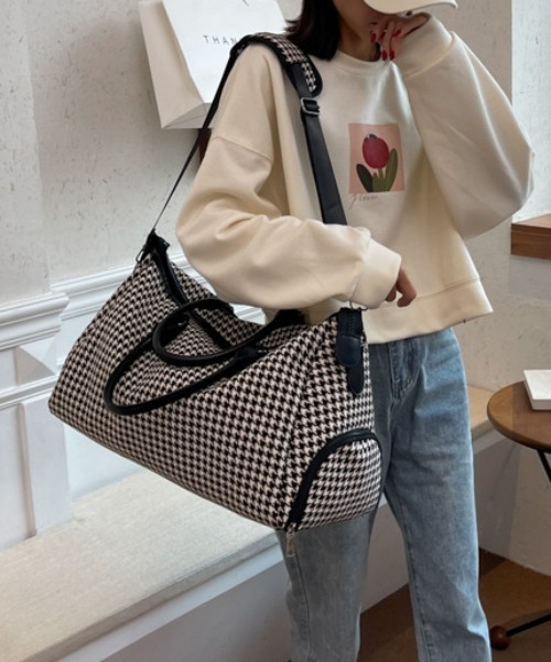 レスポートサック ボストンバッグ ラージウィークエンダー 千鳥格子柄 2way FREE STYLISTS ボストンバッグ 2WAY配色 千鳥柄 ボストンバッグ
