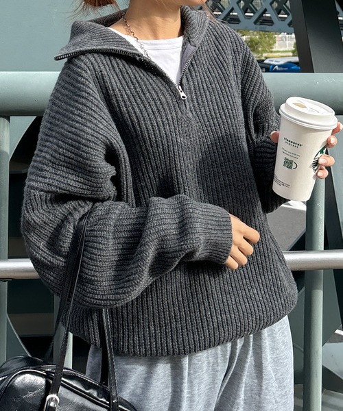 トップス ysk I-SOOK ニット セーター 「ISOOK / アイスー」ハーフジップニット