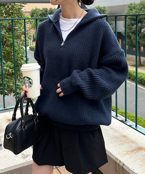 トップス ysk I-SOOK ニット セーター 「ISOOK / アイスー」ハーフジップニット