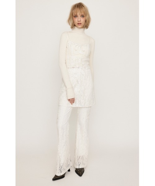 SLY スラックス パンツ FROCKY LACE FLARE PT フロッキー レース