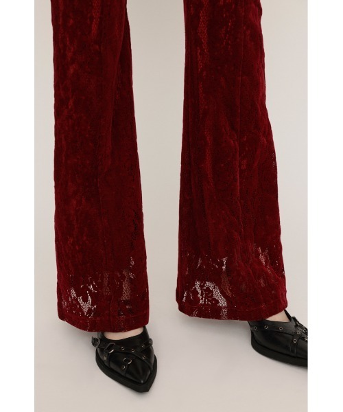 SLY（スライ） スラックス パンツ FROCKY LACE FLARE PT フロッキー