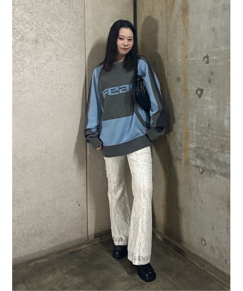 SLY スラックス パンツ FROCKY LACE FLARE PT フロッキー レース