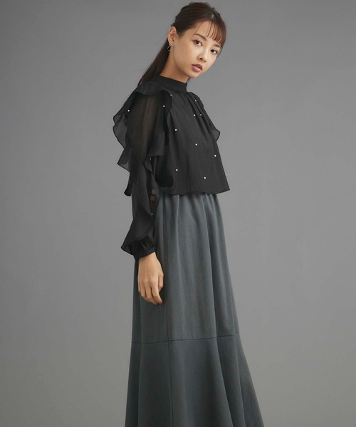 fifth（フィフス） ワンピース パールブラウスレイヤード風ワンピース