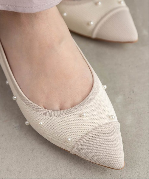RANDA（ランダ） パンプス 「SUSTAINABLE」パールフラットパンプス