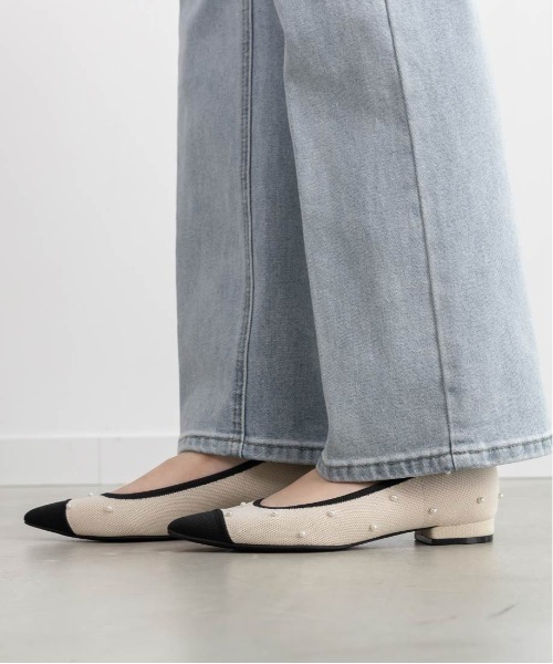 ランダ　【SUSTAINABLE】パールフラットパンプス RANDA｜【SUSTAINABLE】パールフラットパンプス | Rakuten