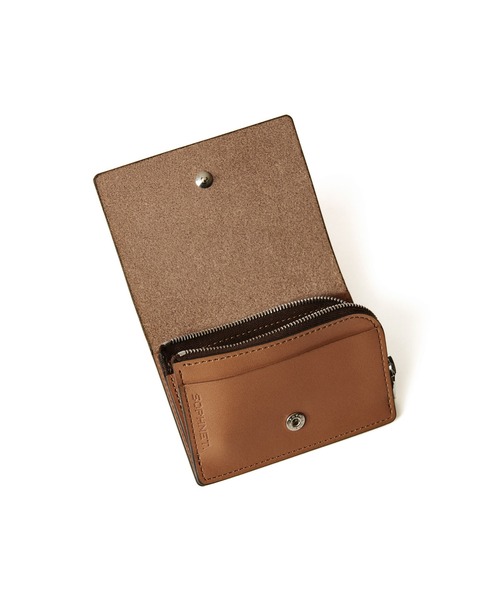 SOPHNET. LEATHER WALLET ブラウン 二つ折り財布 SOPHNET.（ソフネット） 二つ折り財布 財布 LEATHER SMALL WALLET