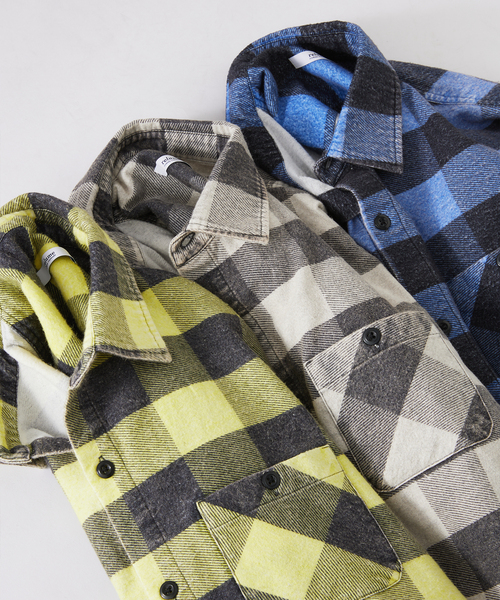 relume 別注チェックシャツ JOURNAL STANDARD relume シャツ グランジ プリントネル