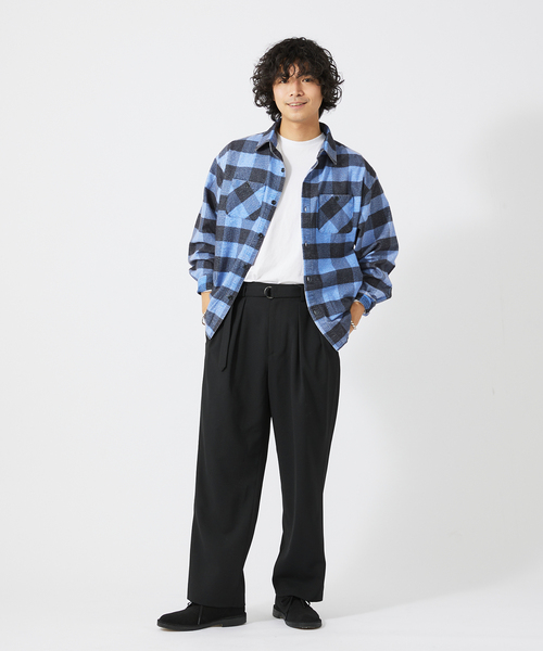 ジャーナルスタンダード　relume グランジ　ネルシャツ　L JOURNAL STANDARD relume シャツ グランジ プリントネル