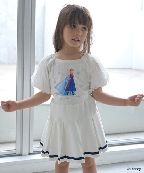 petit main Disney アナと雪の女王 Tシャツ 120 スカート tシャツ 「Frozen」「ソフトコットン」アナと雪の女王/キラキラTシャツ