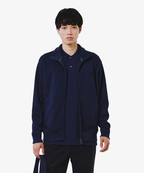 LACOSTE（ラコステ） カーディガン 鹿の子ダブルジップ ハイネック