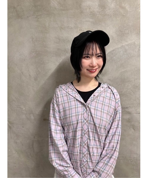 ブラウス シャツ フード付きビッグチェックシャツ/fint　フィント レディース F i.n.t ブラウス シャツ フード付きビッグチェックシャツ/fint