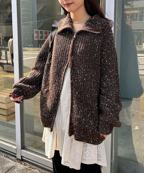 Kastane（カスタネ） ニットカーディガン FREE ブラウン レディース