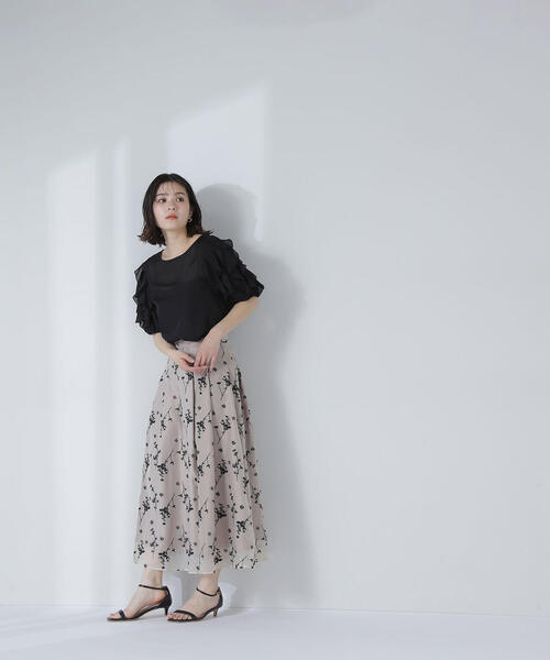 NATURAL BEAUTY BASIC ブラウス シャツ フリルスリーブブラウス