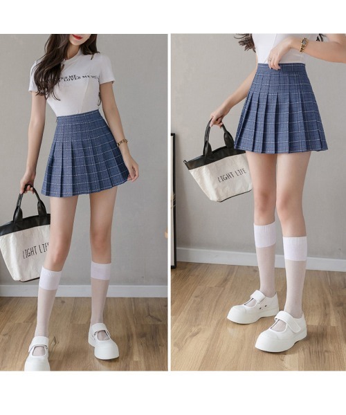 ♡ チェック柄プリーツスカート lj8397-01.jpg