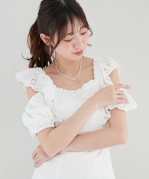 MAJESTIC LEGON（マジェスティックレゴン） ワンピース 半袖 肩レース