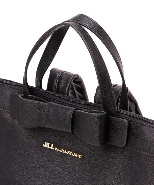 JILL ブラックバックパック　２way　リュック　トートバッグ　スクエア　黒 JILL by STUART トートバッグ リボンスクエアバックパック