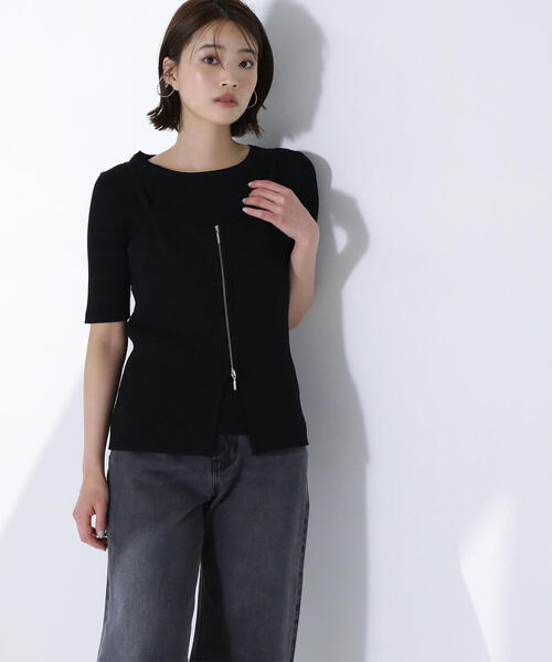 ニット セーター ジップキャミレイヤードニット レディース NATURAL BEAUTY BASIC ニット セーター ジップキャミレイヤード