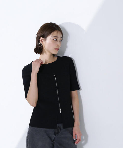 ニット セーター ジップキャミレイヤードニット レディース