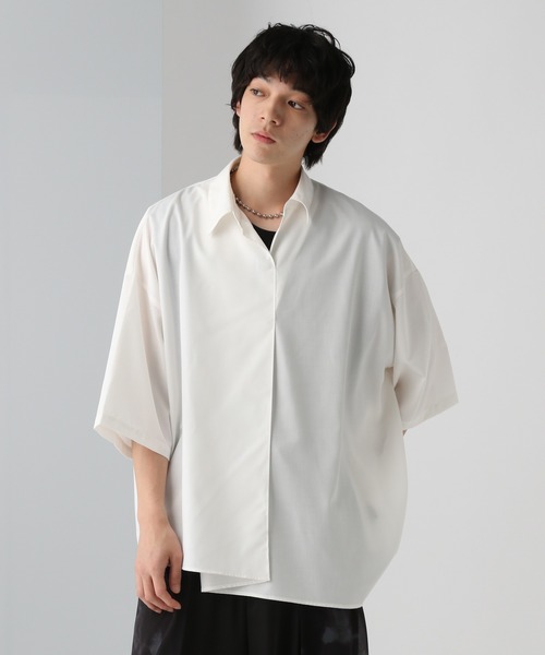 HARE スキッパー シャツ HARE シャツ ドレープスキッパーシャツ(HARE) メンズ : ZOZOTOWN
