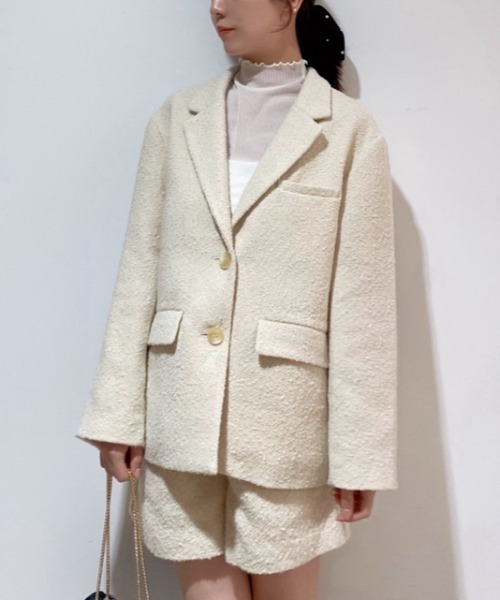 SNIDEL（スナイデル） ツイードジャケット ONE SIZE ベージュ