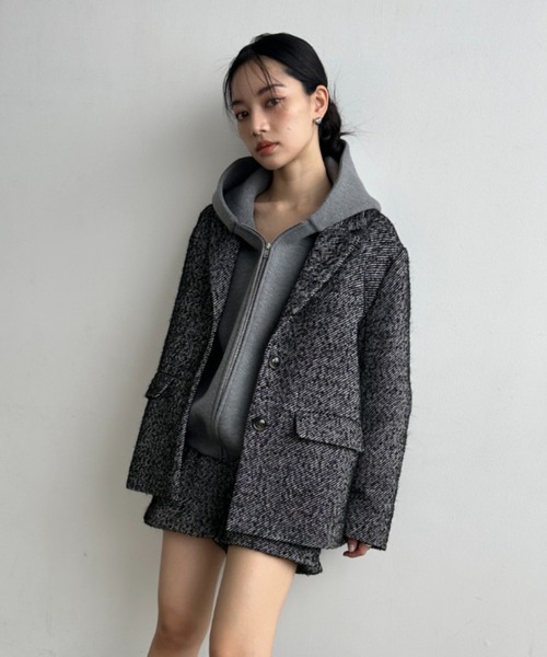 SNIDEL（スナイデル） ツイードジャケット ONE SIZE ベージュ