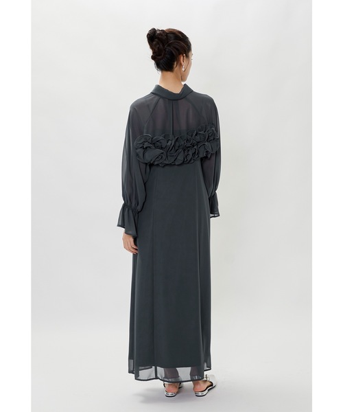 niana フリル付きセットアップドレス Mサイズ niana（ニアナ） パンツドレス フリルブラウス＆テーパードパンツ