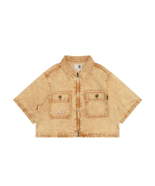 ブラウス シャツ AAPE ZIP UP SHORT SLEEVE SHIRT レディース
