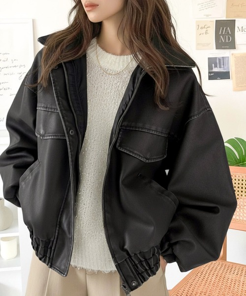 総額10万円　美品　ジャケット各種　レザー　コート　ブルゾン　vintage Java ブルゾン アウター 「JaVaジャバコラボ」ゆるっとシルエットで